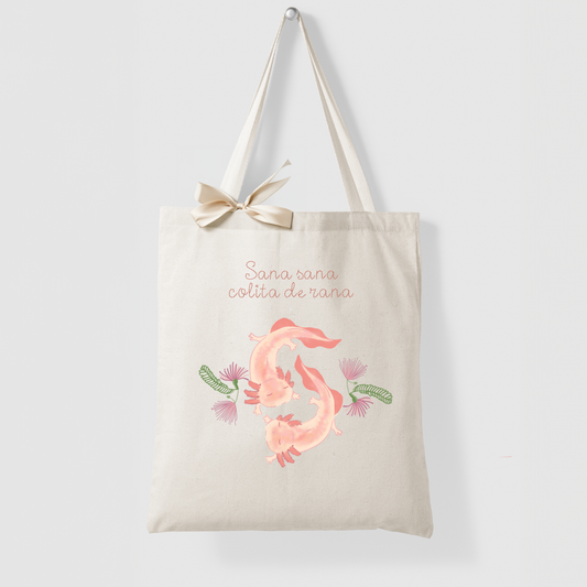 Tote bag Axolotl sana sana colita de Rana