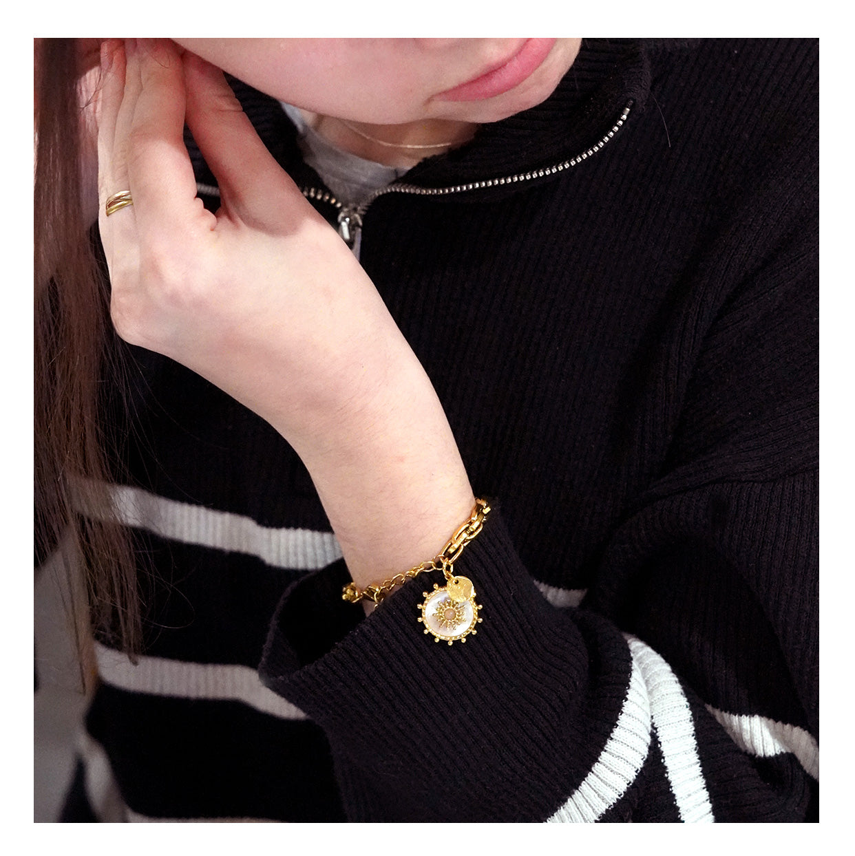 Flower star compas bracelet