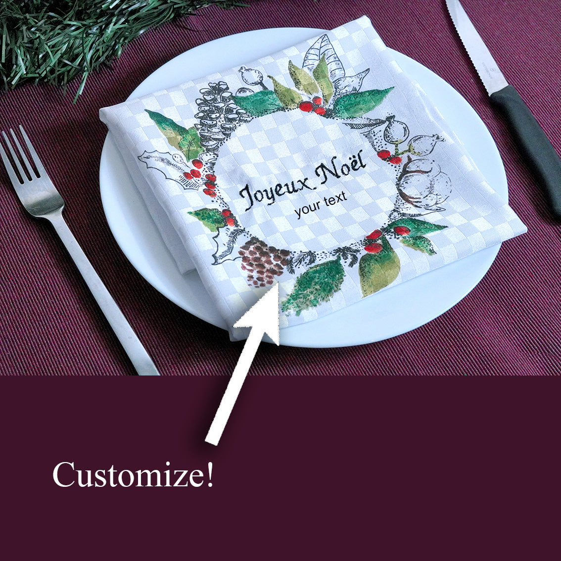 Printed Embroidered Napkin