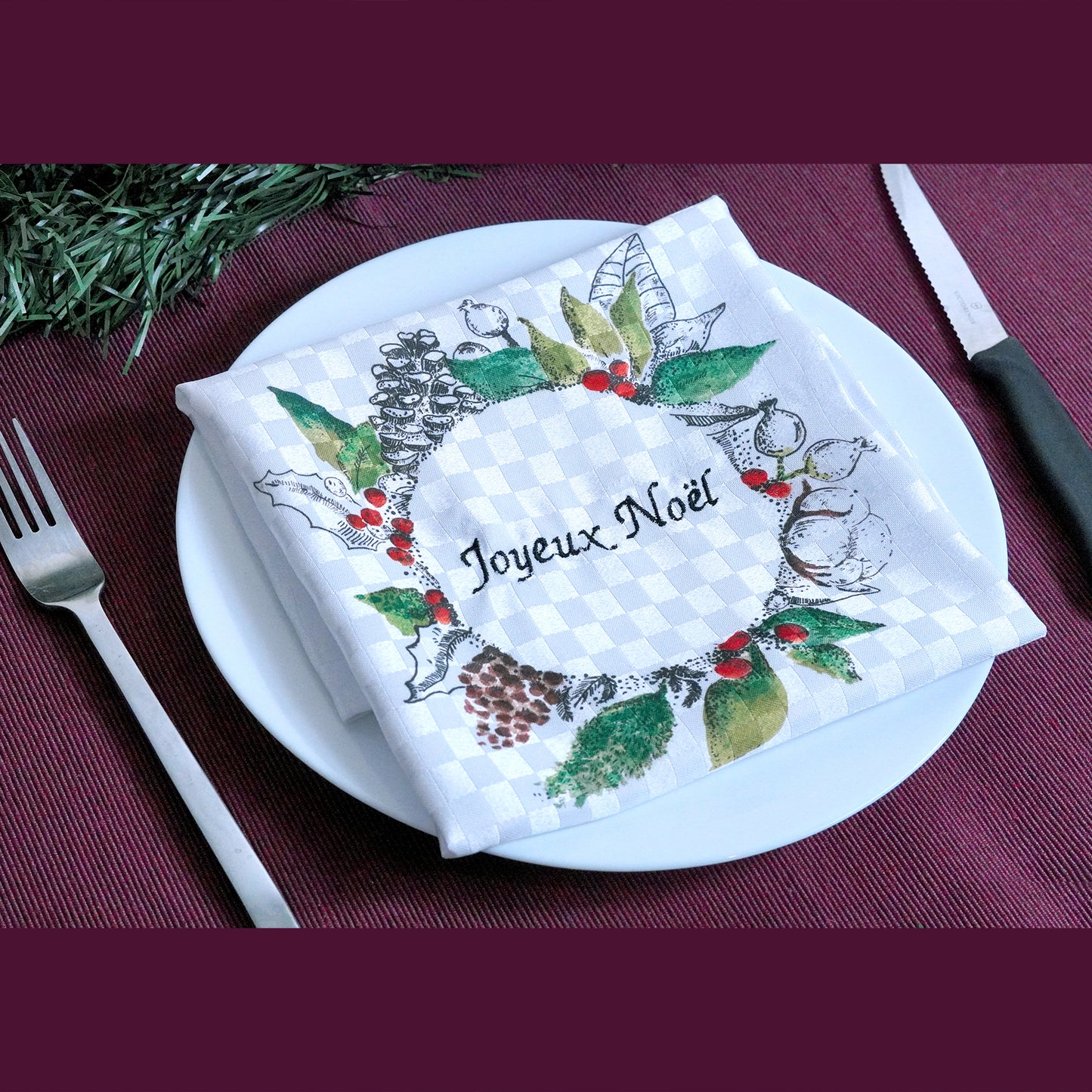 Printed Embroidered Napkin